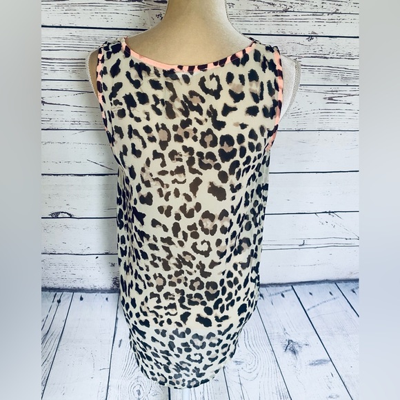 Women’s Medium Tank Top Blu Pepper Animal Print Sheer Embroidery Multicolored - Picture 6 of 11